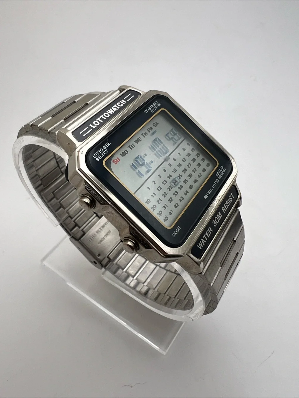 LOTTOWATCH calendar Stainless Steel Digital Watch - Silver