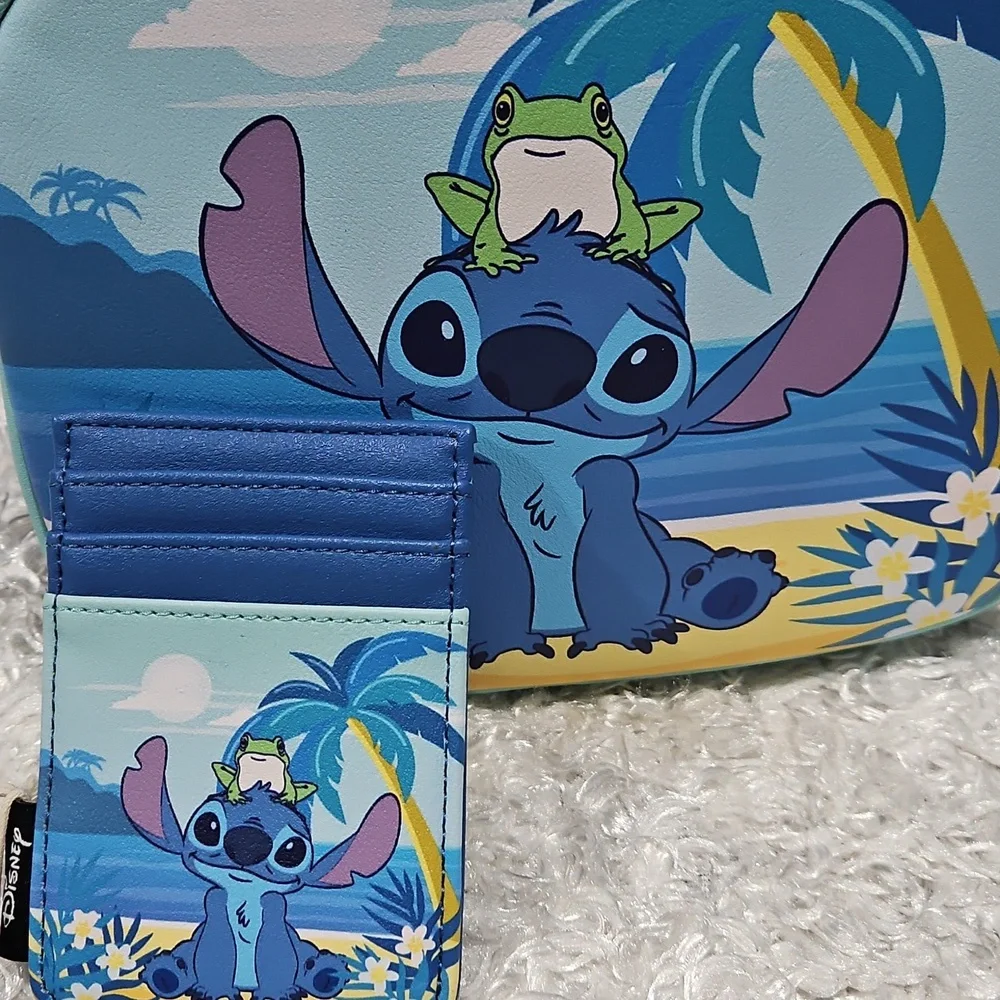Loungefly Lilo And Stitch Frog mini Backpack And Card Holder