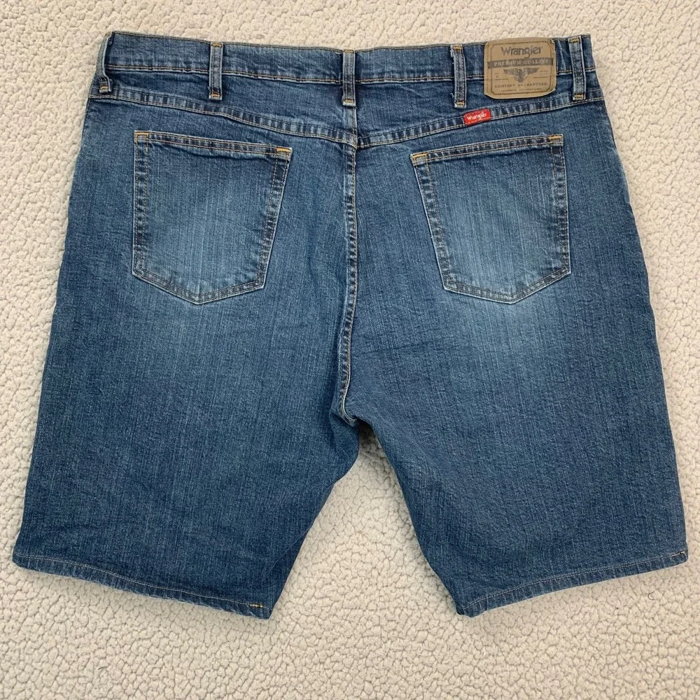 Wrangler Denim Shorts Mens 40 Blue Mid Wash Stretch Premium Quality 1095FXVMT‎