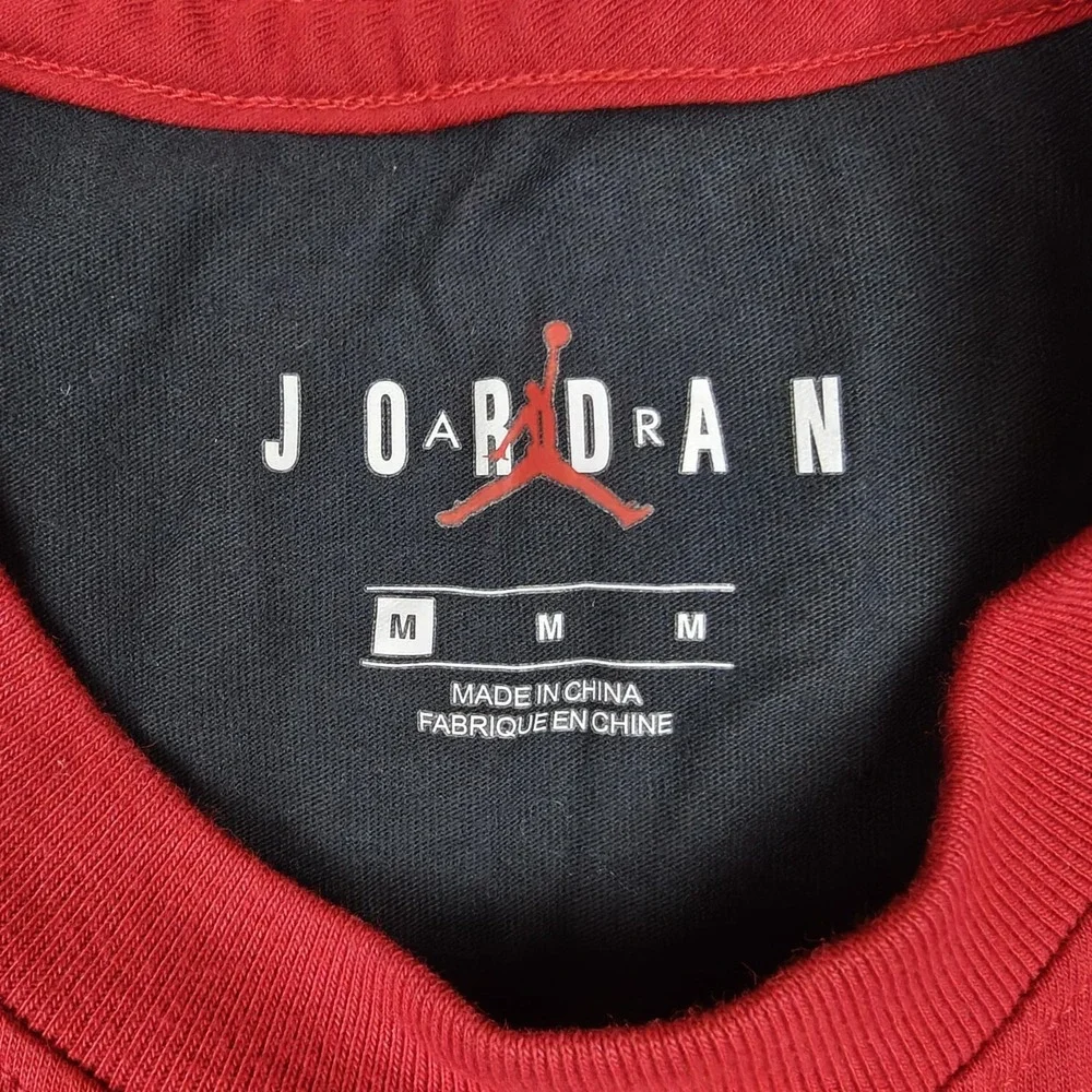 Jordan‎ Shirt Mens Medium Red Air Jumpman Logo Graphic Tee Basketball Sportswear