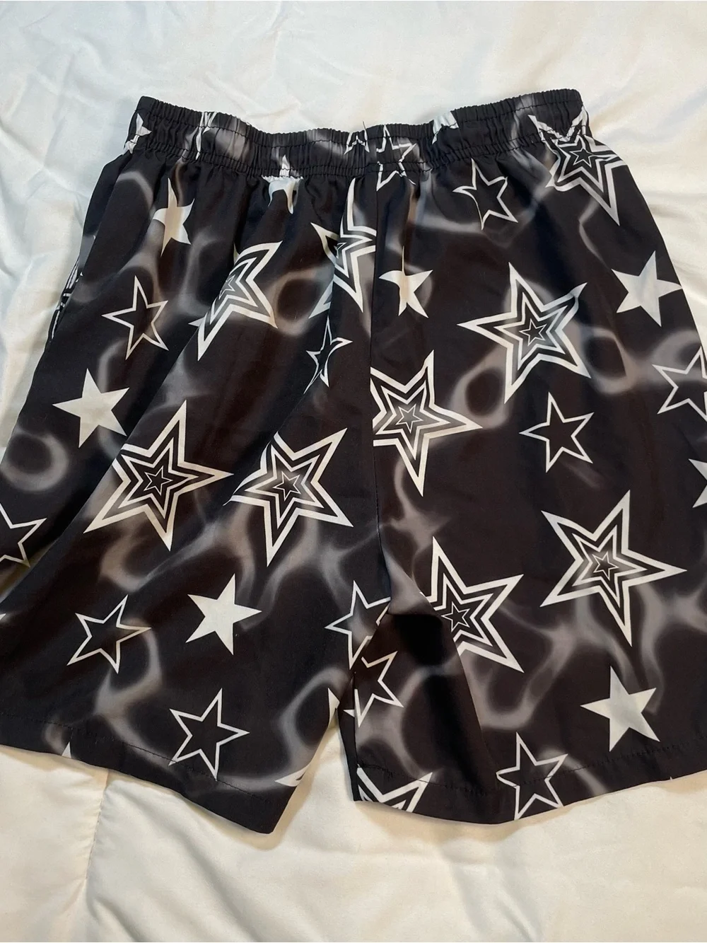 ROMWE Y2K Celestial Star Print Shorts Black White Soft Grunge Aesthetic M