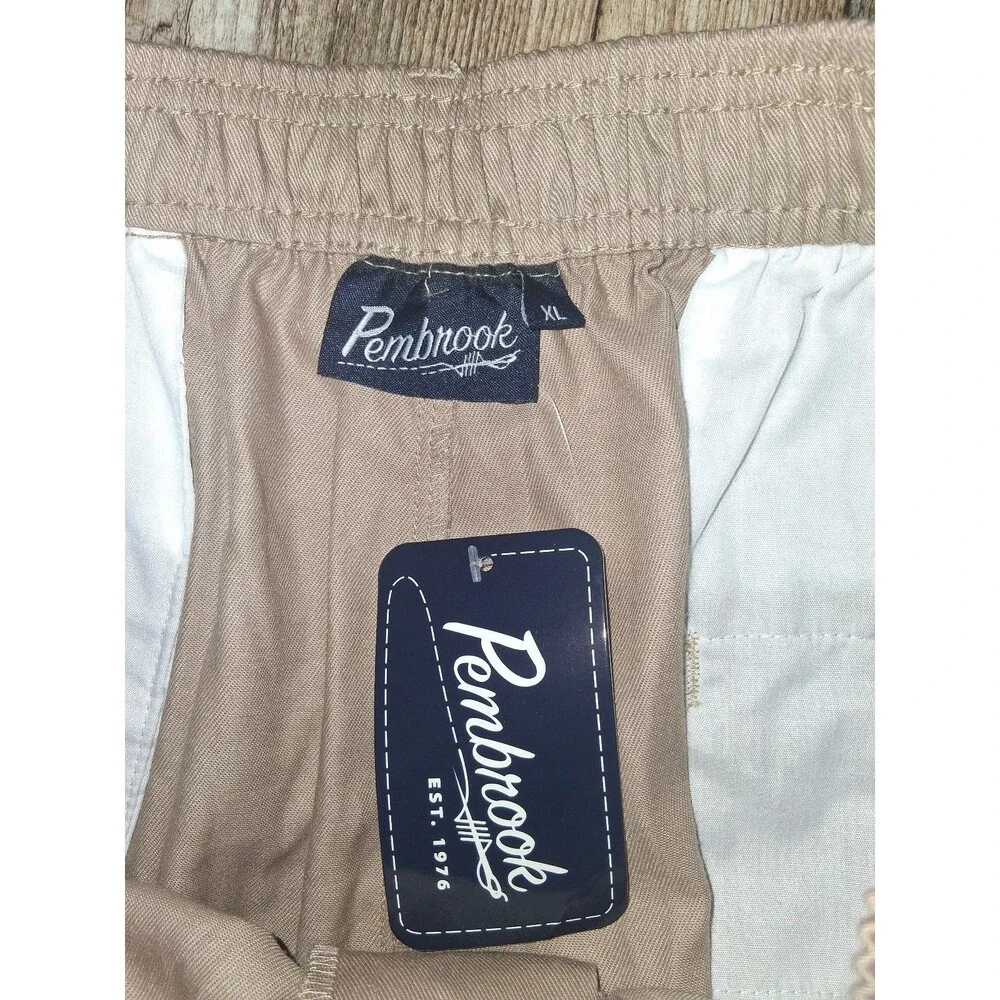 NEW! Men's Pembrook Neutral Khaki Casual Pants XL Business Golf Preppy Casual