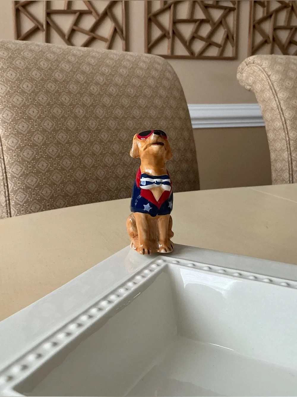 Patriotic Puppy Dog With Sunglasses Platter Decoration 🇺🇸