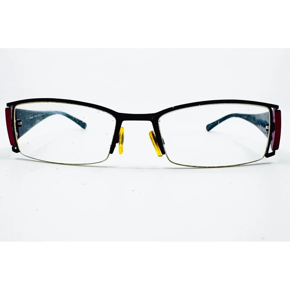 Just! Eyeglasses Women Black Red Rectangular Opal Black 52-18-135