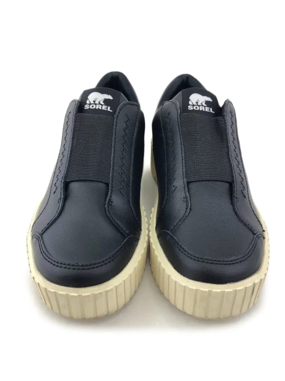 Sorel Ona Ave Black Leather Slip-On Sneakers
