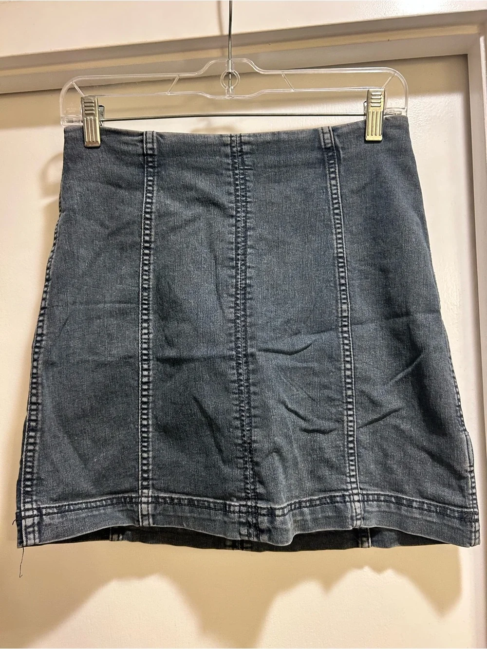 Free People Dark Blue Paneled Denim Mini Skirt