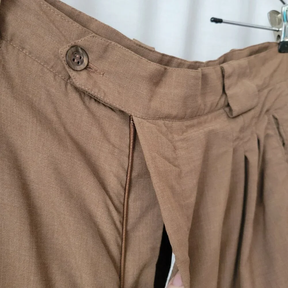 Basile Italian Pants Made Italy Brown Trousers sz 52 Large Men's Chic Milanese