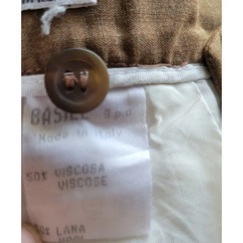 Basile Italian Pants Made Italy Brown Trousers sz 52 Large Men's Chic Milanese