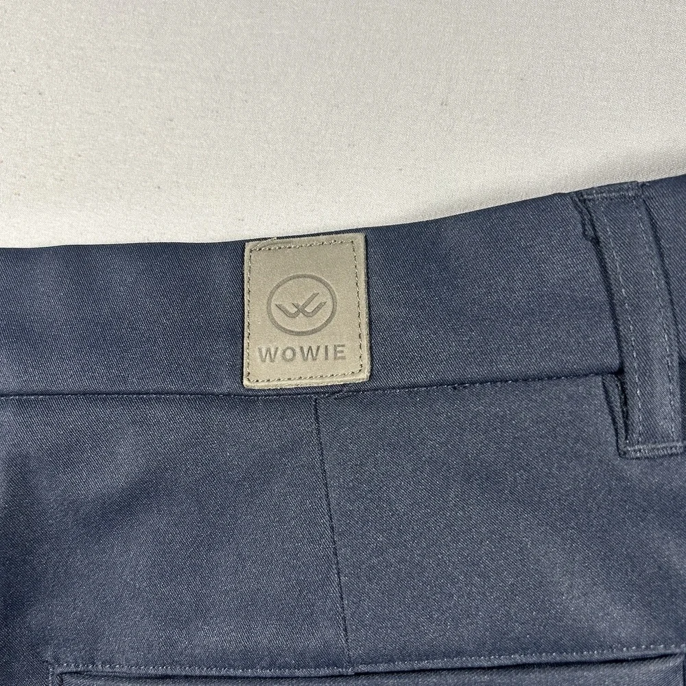 Wowie Pants Mens 36x32 Blue Stretch Chino Travel Tech Golf Performance Pants
