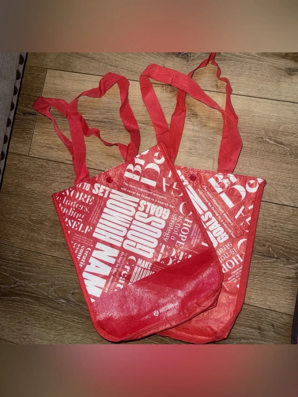 Lululemon Gift Shopping totes Red Graphic Reusable Tote Bag - Women Bags