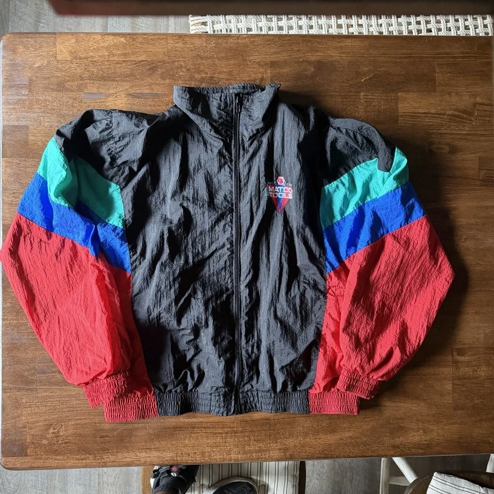 Vintage Matco Tools World Class 90s Windbreaker  Jacket XL Colorblock Nylon