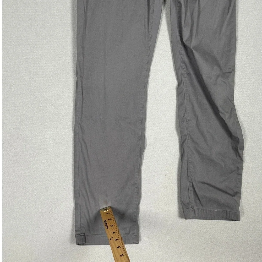 Birddogs Pants Mens 32X30 Grey Khaki Slim Straight Chino Flat Front Stretch Logo