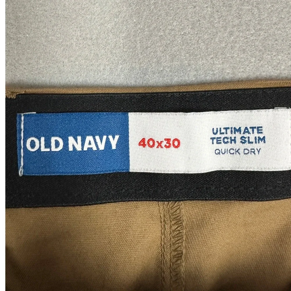 Old Navy Pants Mens 40X30 Tan Brown Ultimate Tech Slim Chino Quick Dry Stretch