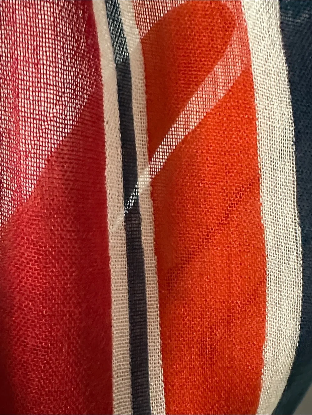 Vintage 60s | floral / striped long micro print scarf, funky, hippie, boho EUC