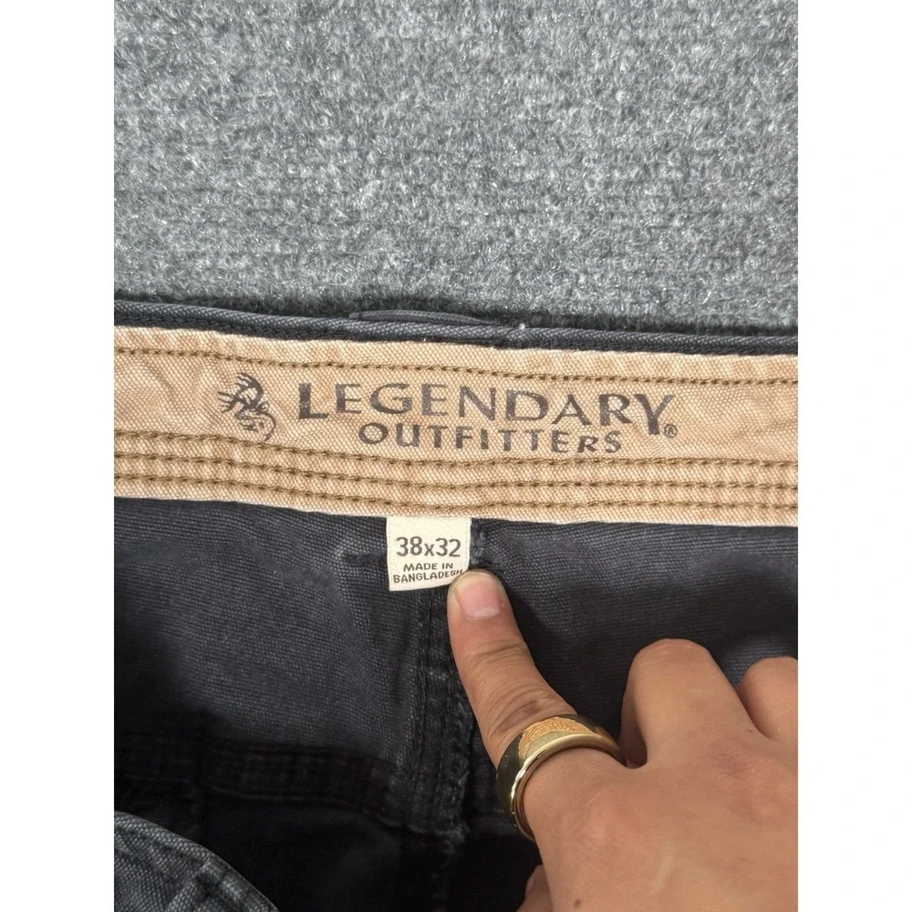 Legendary‎ Outfitters Canvas Pants Mens 38x32 Black Outdoor Hiking Work Stretch