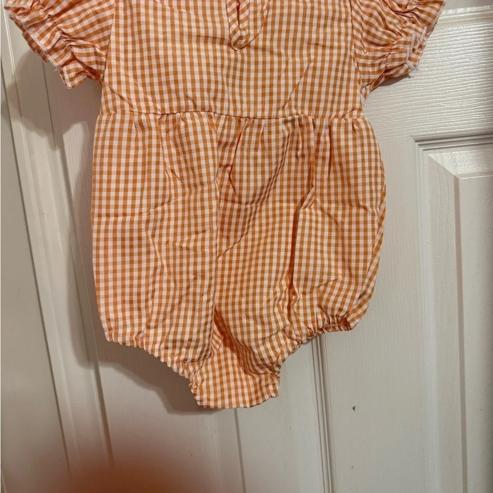 New Smocked Gingham Halloween Romper