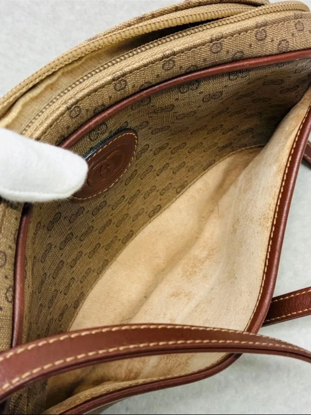 Gucci Beige/Brown Monogram Crossbody Bag