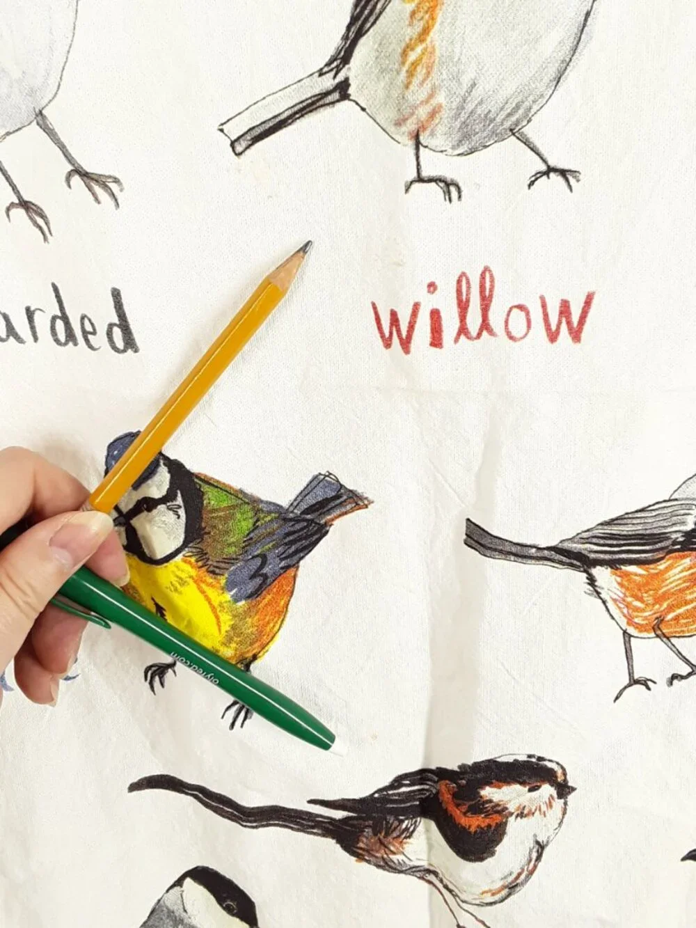 Used Bird Watcher Tea Dish Towels, Novelty Gag Gift, by Sarah Edmonds, cotton
