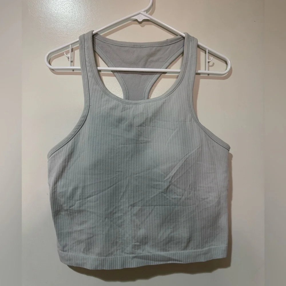Lululemon Ebb To Street Racerback Crop Tank Blue Cast