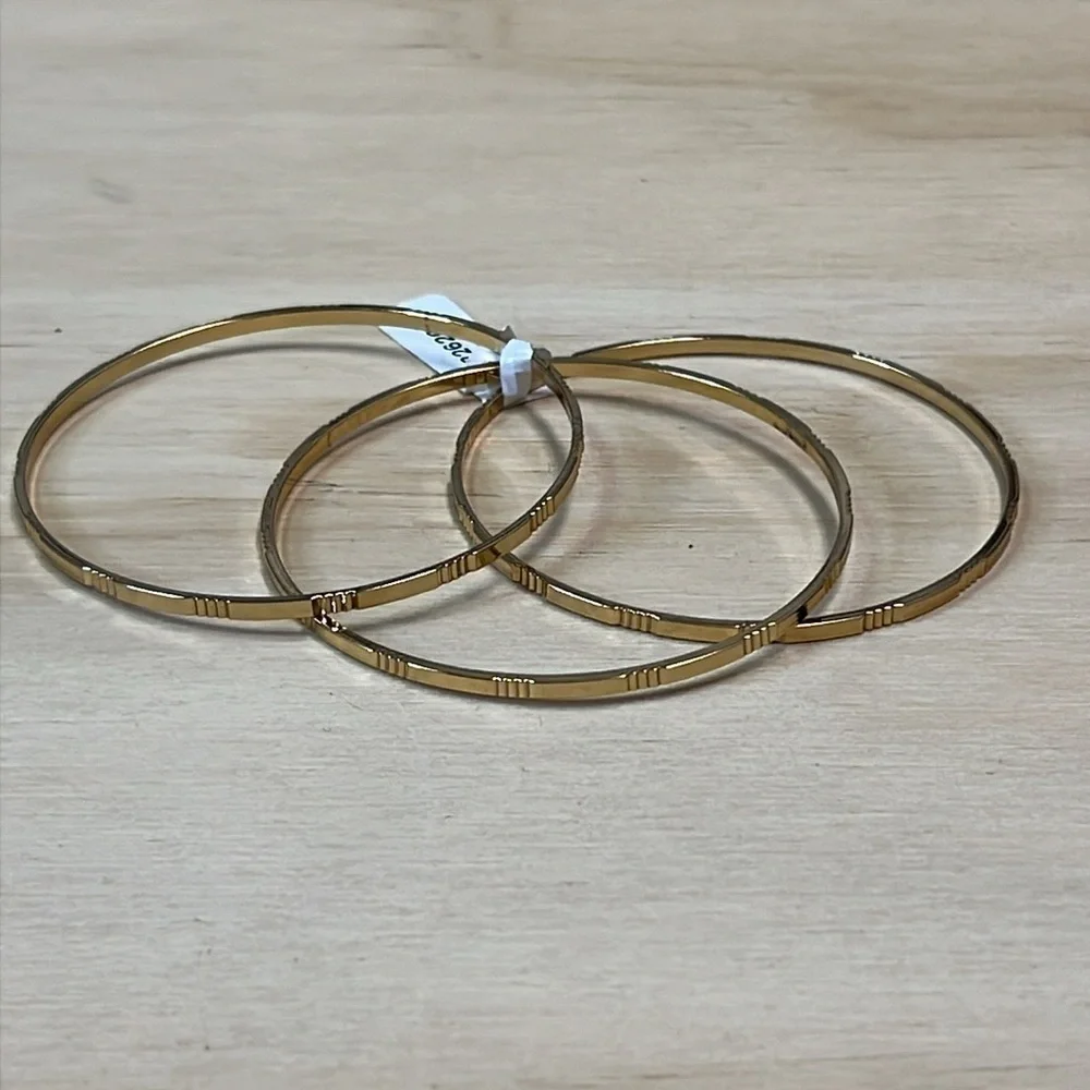 18K Gold Plated Set of 3 Bangles