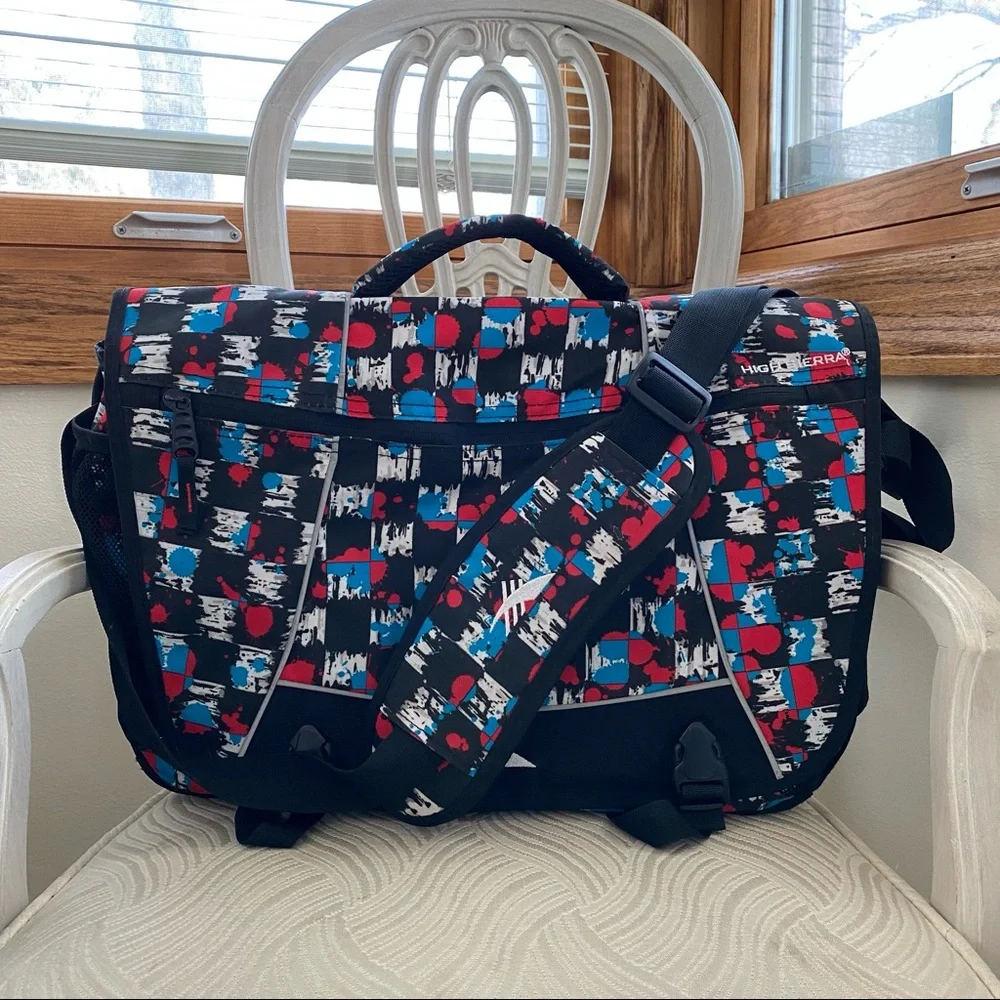 High Sierra Graphic Laptop Case Messenger Crossbody Bag with Strap
