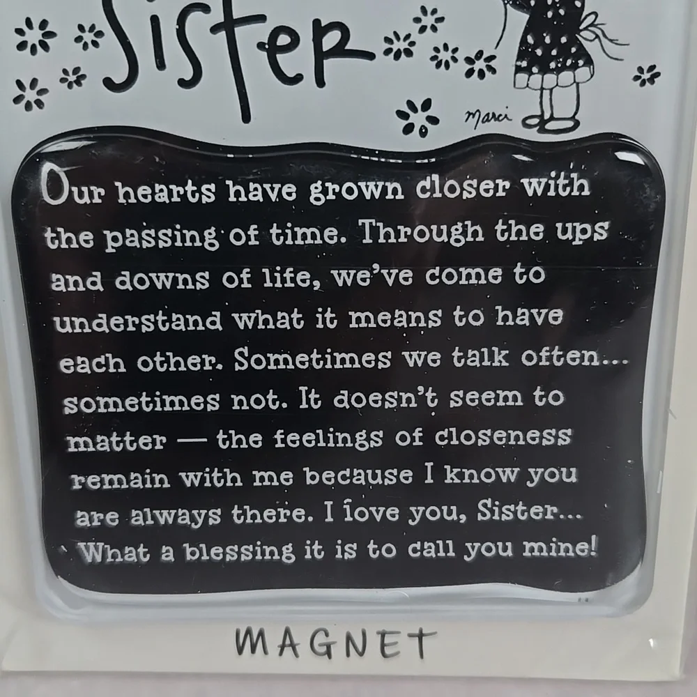 Blue Mountain Arts Magnet Gift For A Sister. Heartfelt Words.