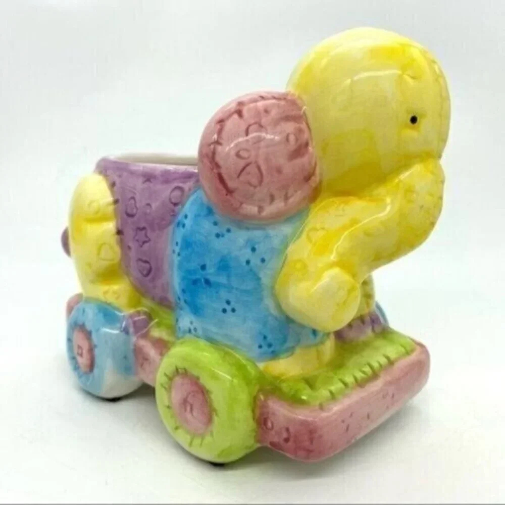 Vintage Planter Nursery Decor Baby Elephant