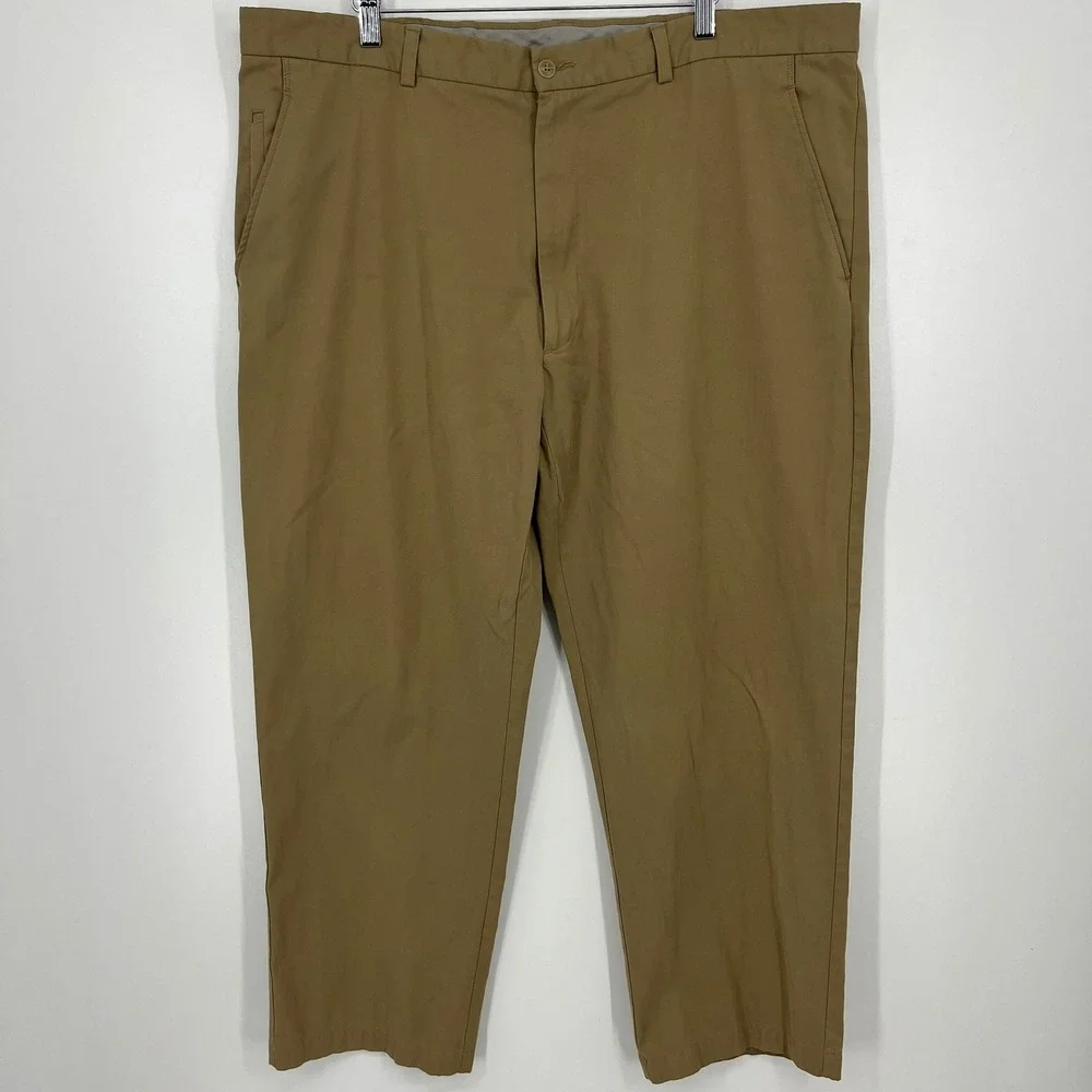 Kenneth Cole Reaction‎ Mens Khaki Tan Stretch Chino Pants 42x30 Solid