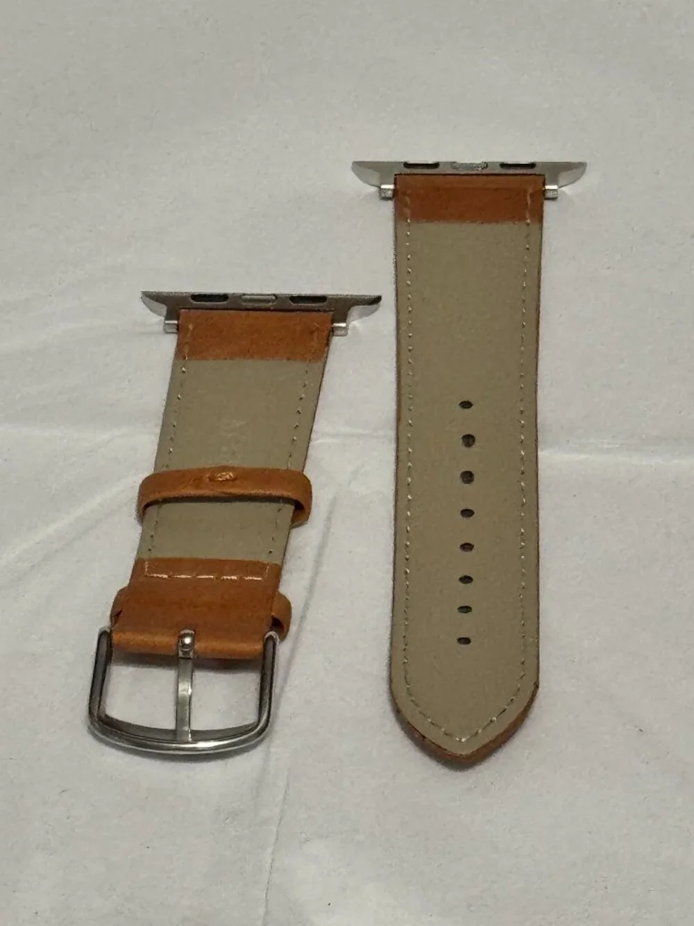 MagBak Leather Apple Watch Band Large 42-45mm Stainless Steel Buckle Tan