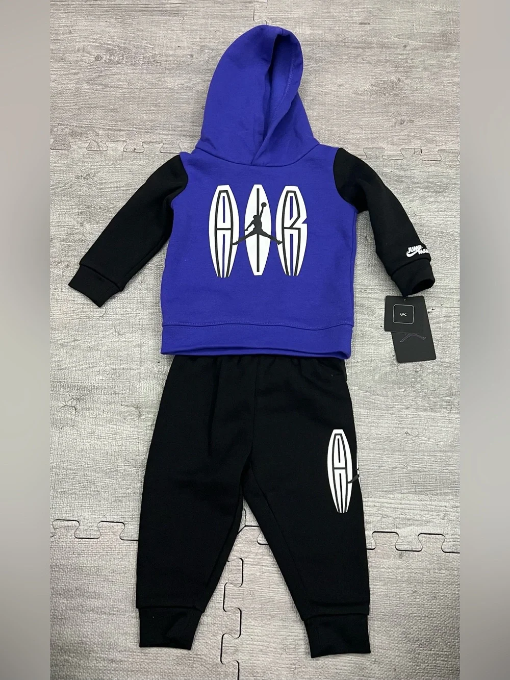 Jordan Jumpman 2-Piece Fleece Hoodie & Pants Set Purple/Black 12M