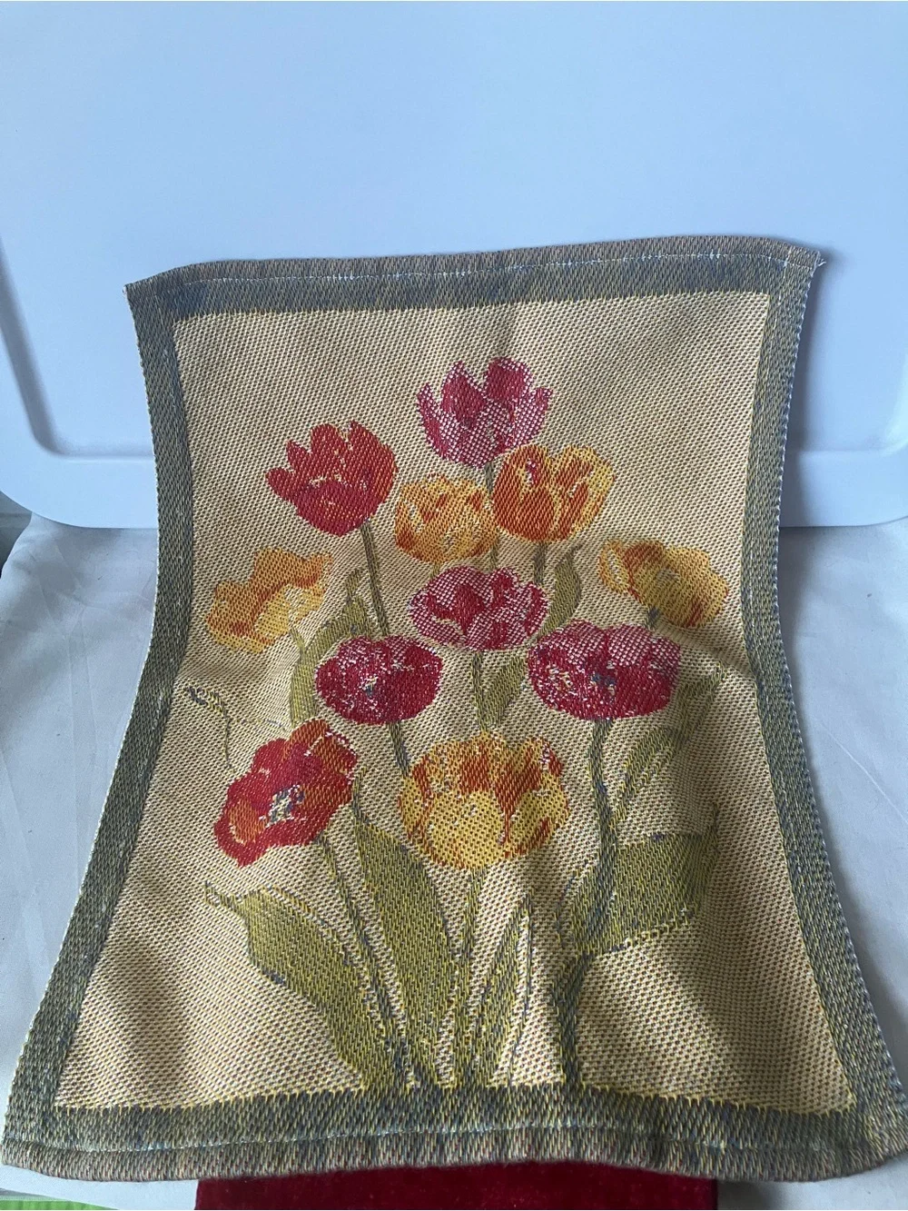 Ekelund kitchen Towel Floral Tulips Made In Sweden EUC 100% Cotton
