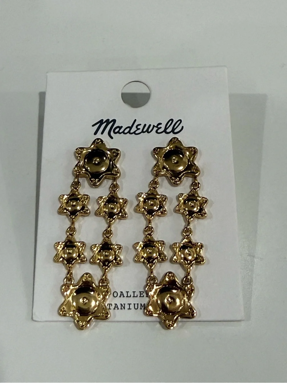 NWT Madewell Sun Medallion Drop Earrings NWT Antique Gold