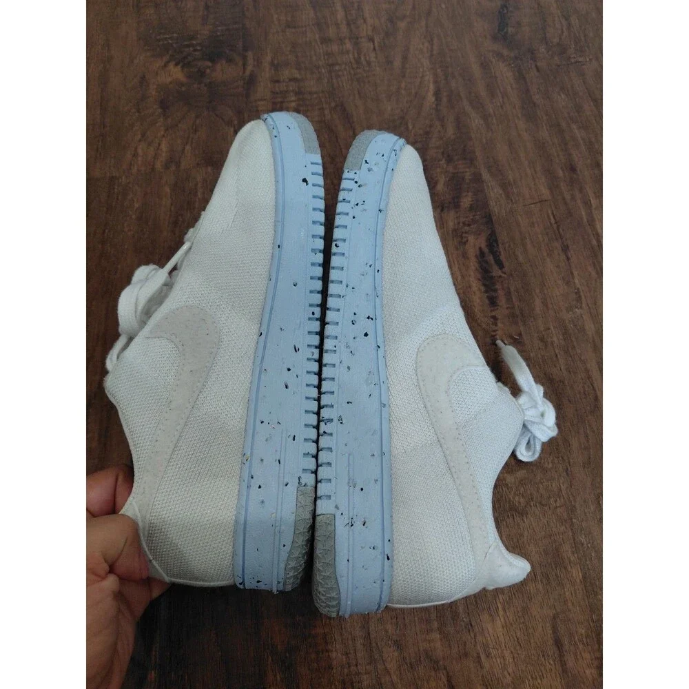 Womens Nike Air Force 1 Low Crater Flyknit White Blue Platinum DC7273-100 sz 9