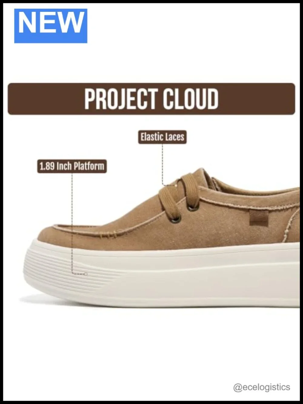 Canvas Platform Loafers with High Density Foam Insole