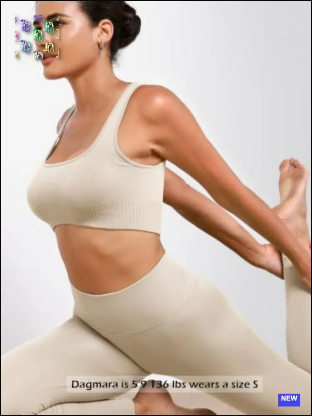 Seamless Square Neck Sports Bra Ribbed Crop Tank Low Back