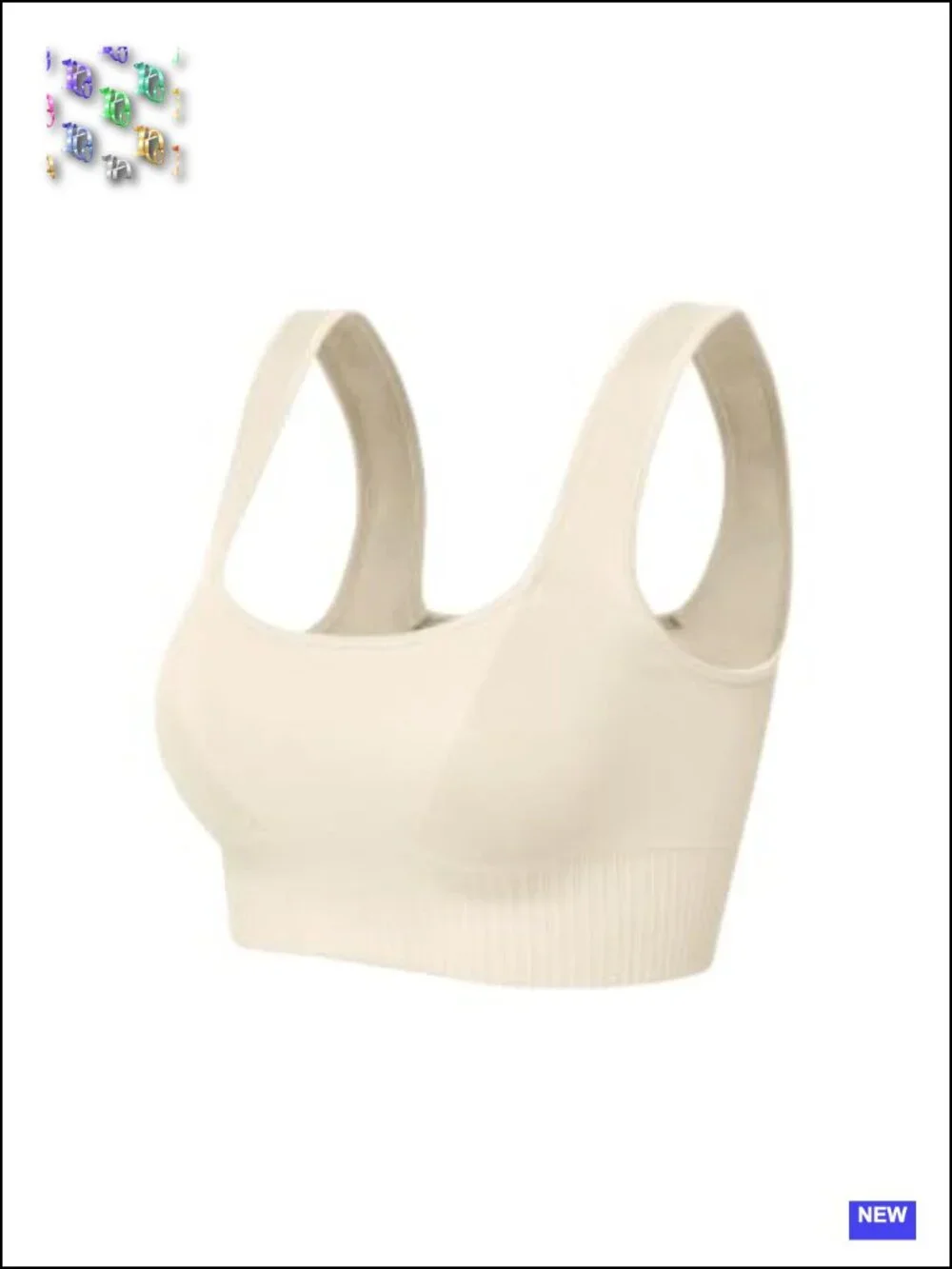 Seamless Square Neck Sports Bra Ribbed Crop Tank Low Back