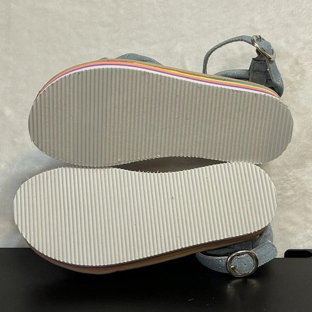 Children's Place Sandals Girl's Size 1 Sparkle Buckle Strap Thick Soles