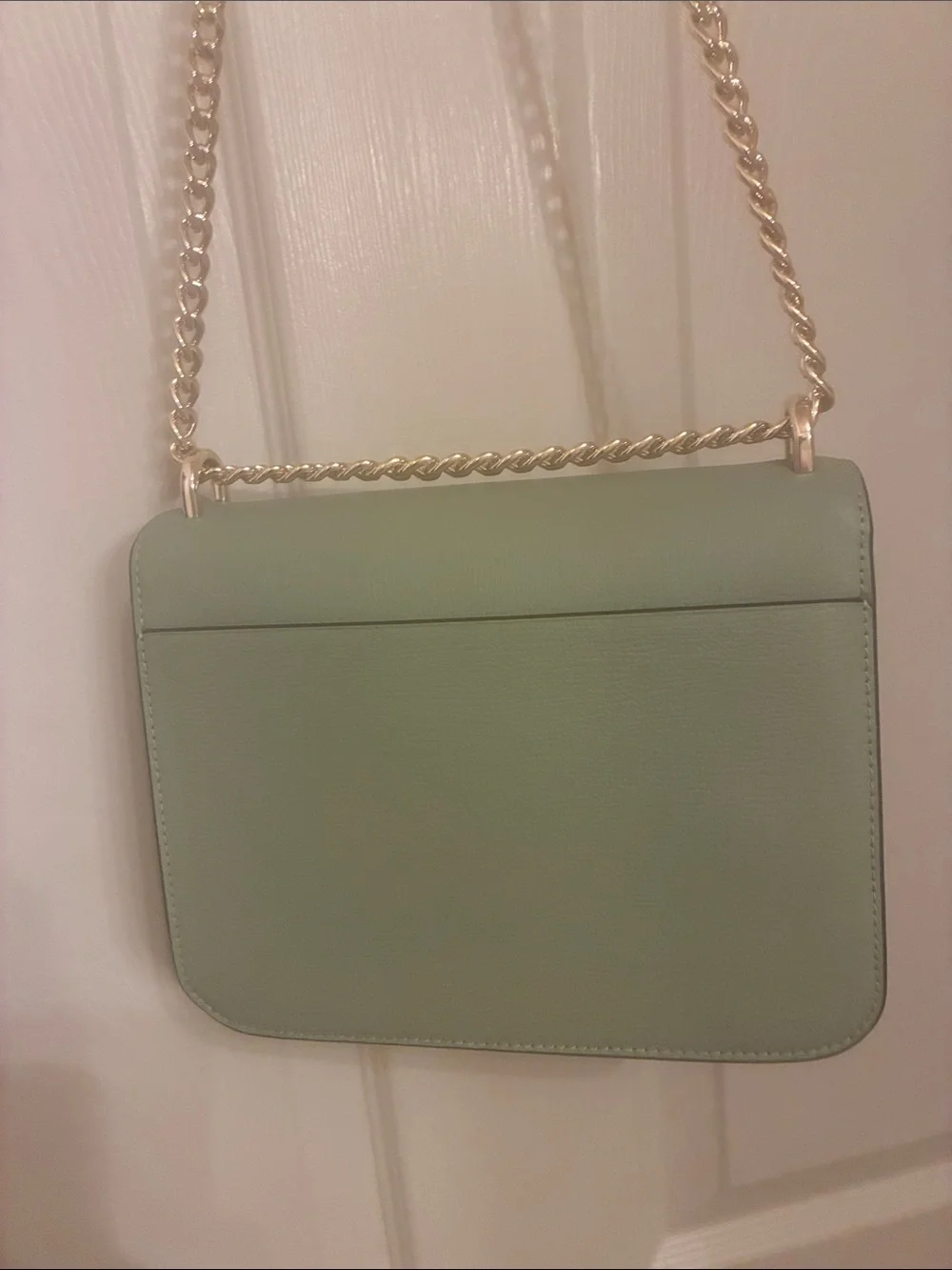 kate spade Mint Green Leather Crossbody with Gold Chain‎ Strap