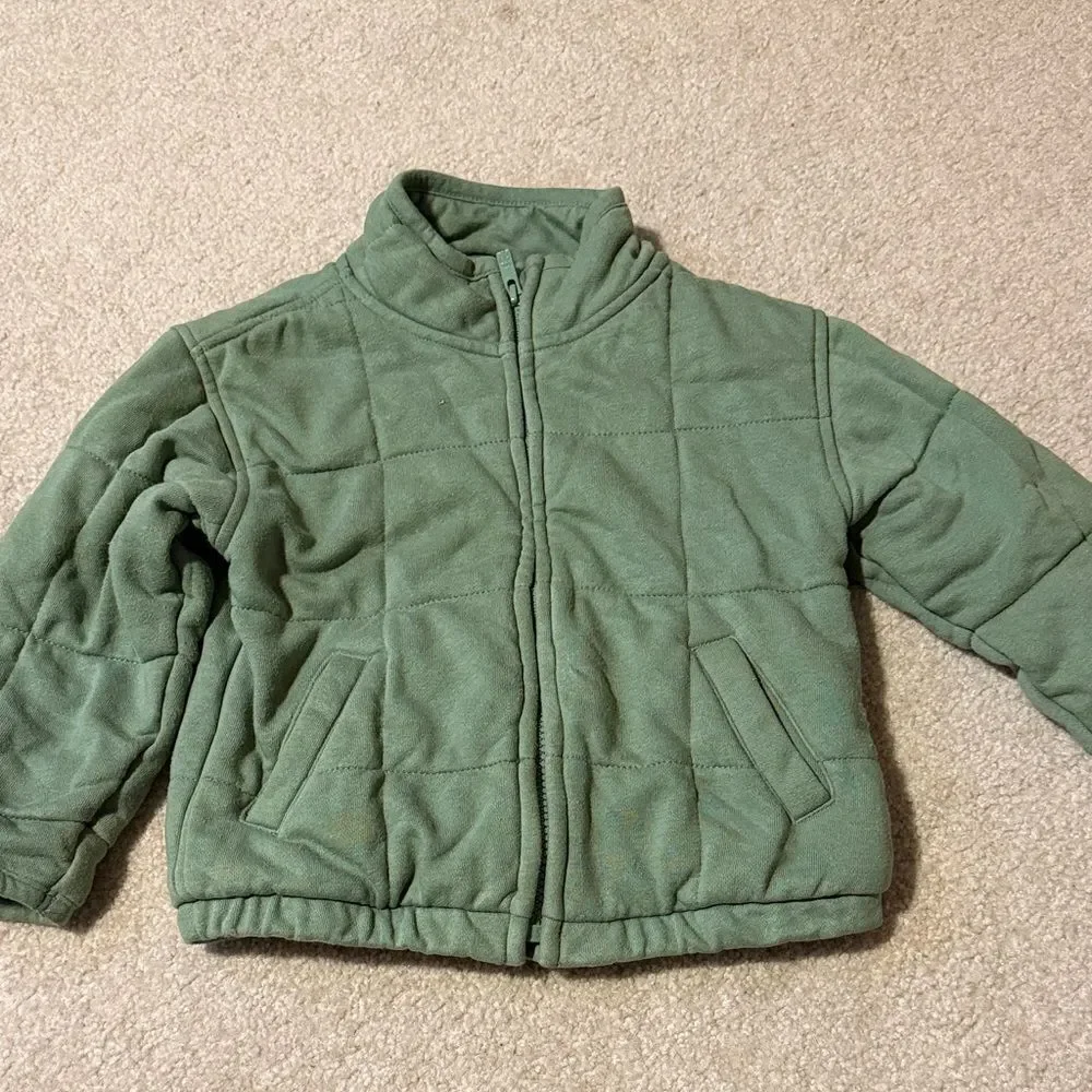 Girl's army green Baby Gap quilted jacket size 4T