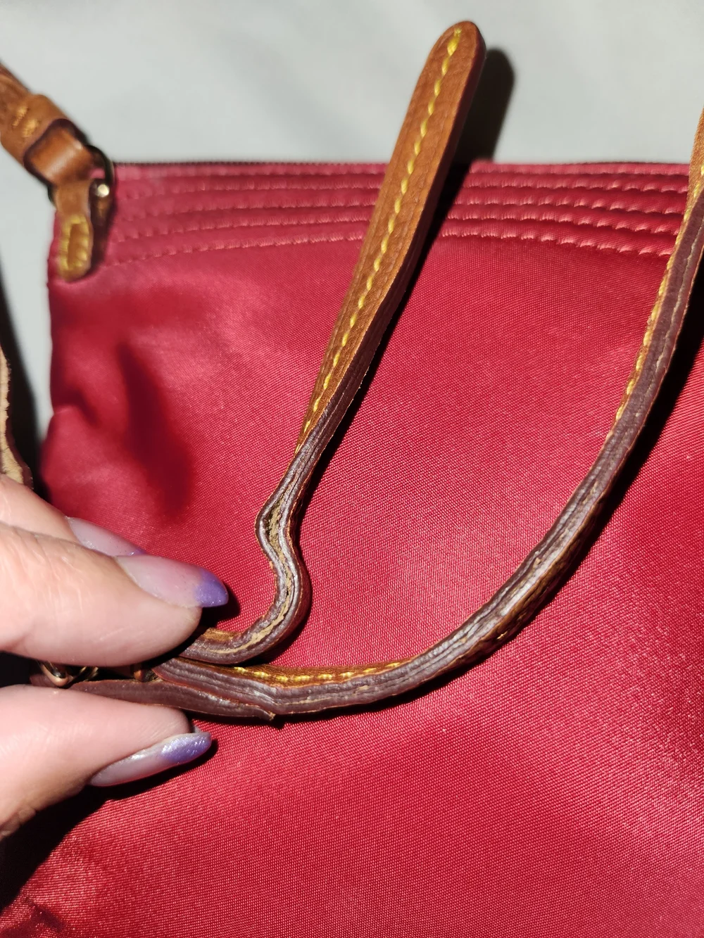 Dooney And Burke  Red Crossbody Bag with Dual Zip Pockets