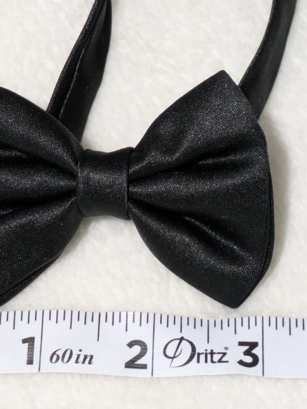 Kids Black Pre-Tied Bow Tie — Adjustable Boys Toddler Tuxedo Bowtie
