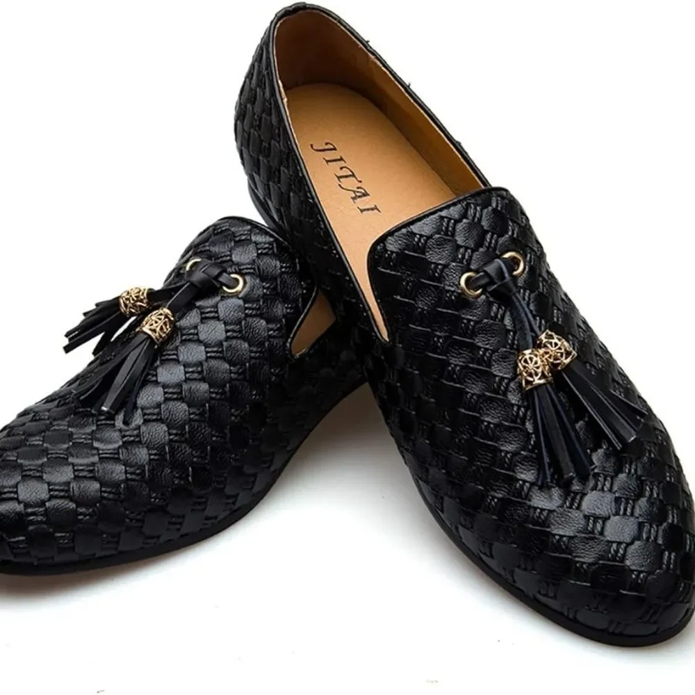 (57-4397) Men's Vintage Velvet Embroidery Noble Loafer Sz 10