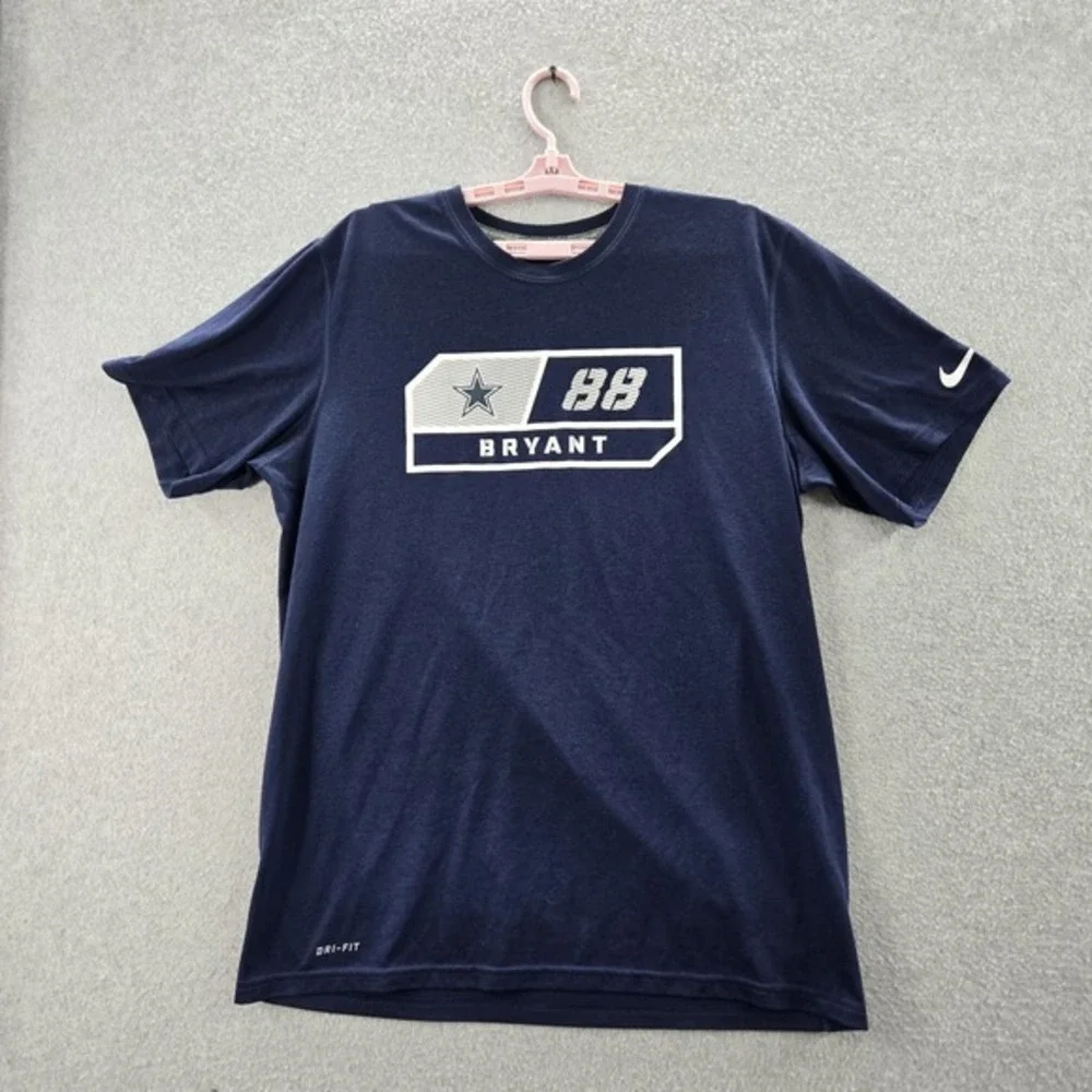 Dallas Cowboys Men Shirt L Navy Nike Dez Bryant 88‎ Activewear Logo Short Sleeve