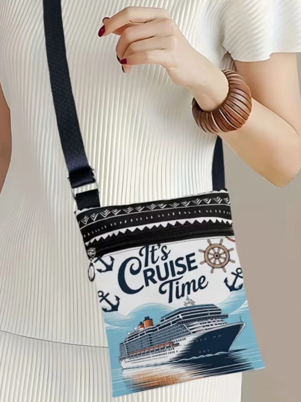 Cruise Time Canvas Crossbody Bag NWT