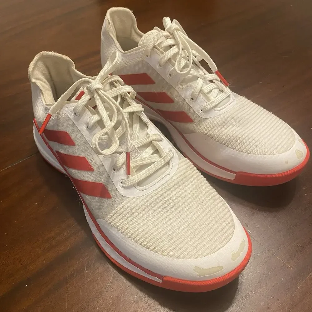 Adidas Crazyflight Women’s Volleyball Shoes White Red Size 9 Sneaker Low