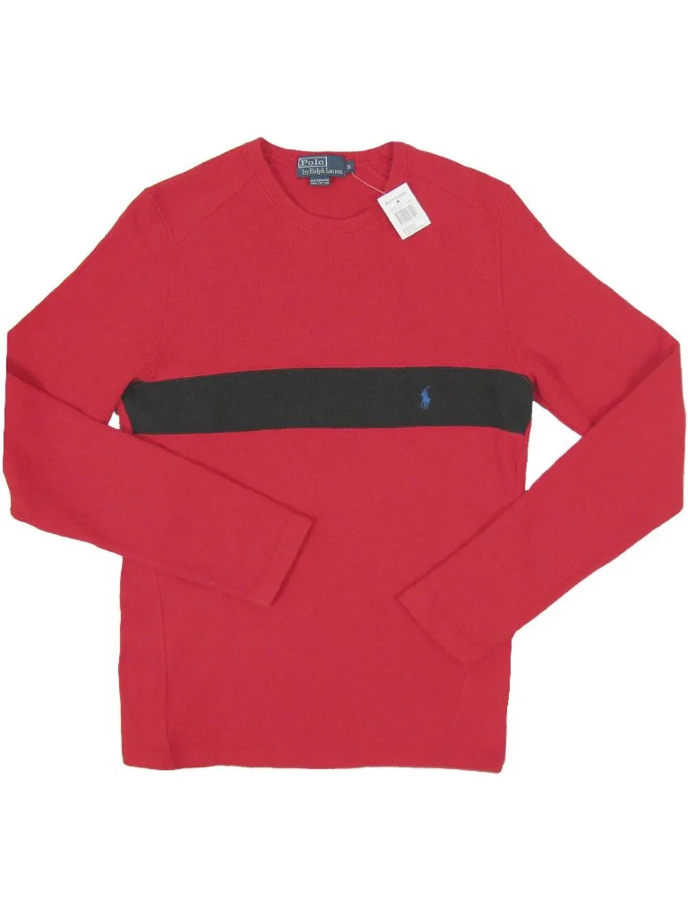 NEW Vintage Polo Ralph Lauren Sweatshirt! M or L Red Jersey Type Fabric SLIM FIT