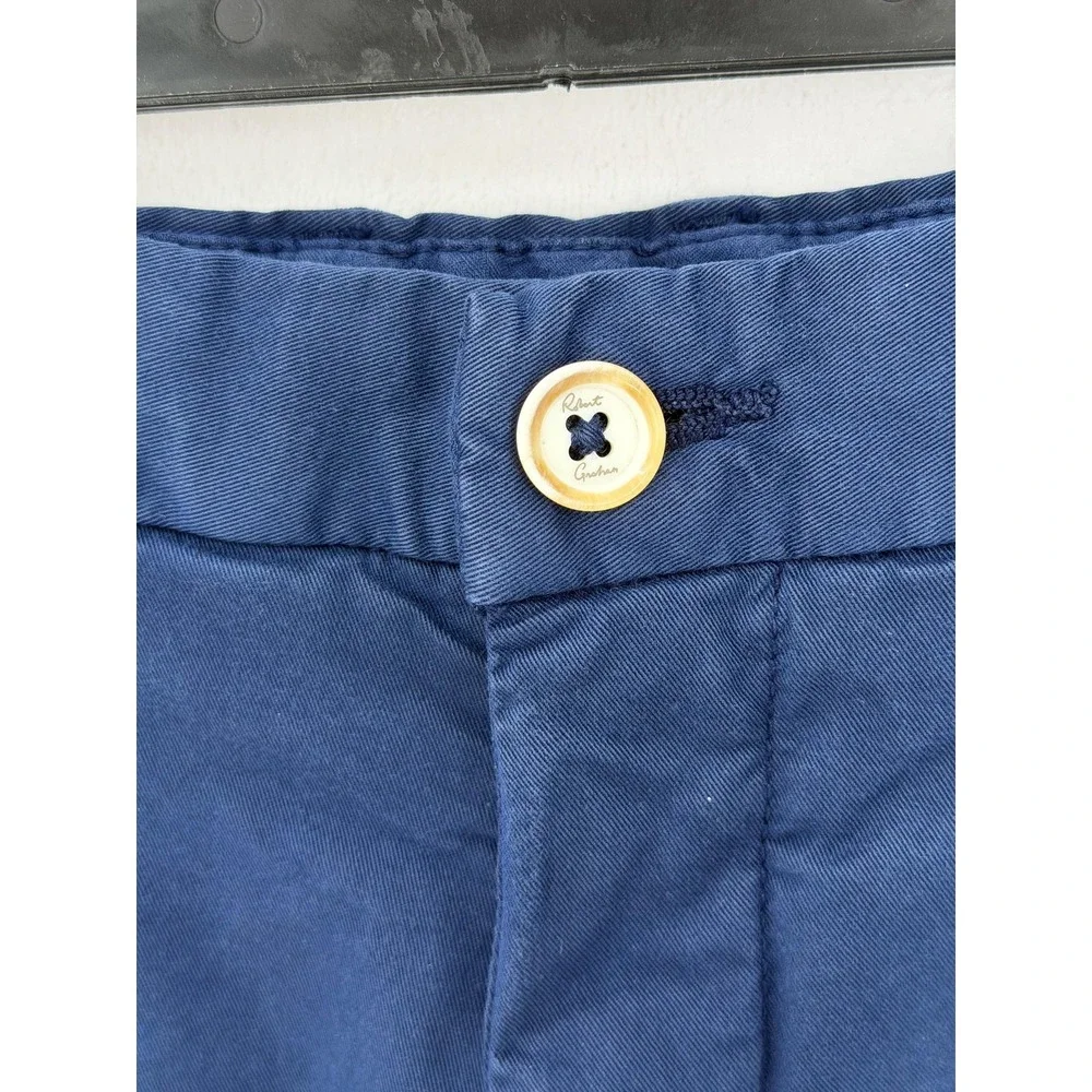 Robert Graham Shorts Mens 32 Navy Chino Classic Fit Stretch Casual Preppy Summer