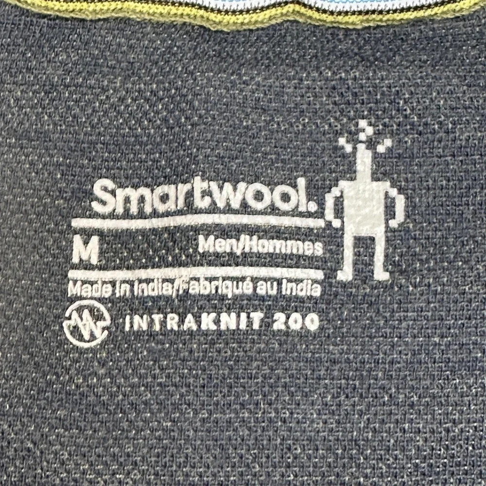 Smartwool Intraknit 200 Shirt Mens Medium Green Wool Thermal Base Layer