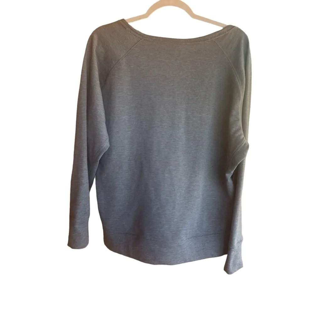 Nike Dri-Fit Women’s Large Sweatshirt Scoop Neck Boxy Gray & Turquoise Lounge