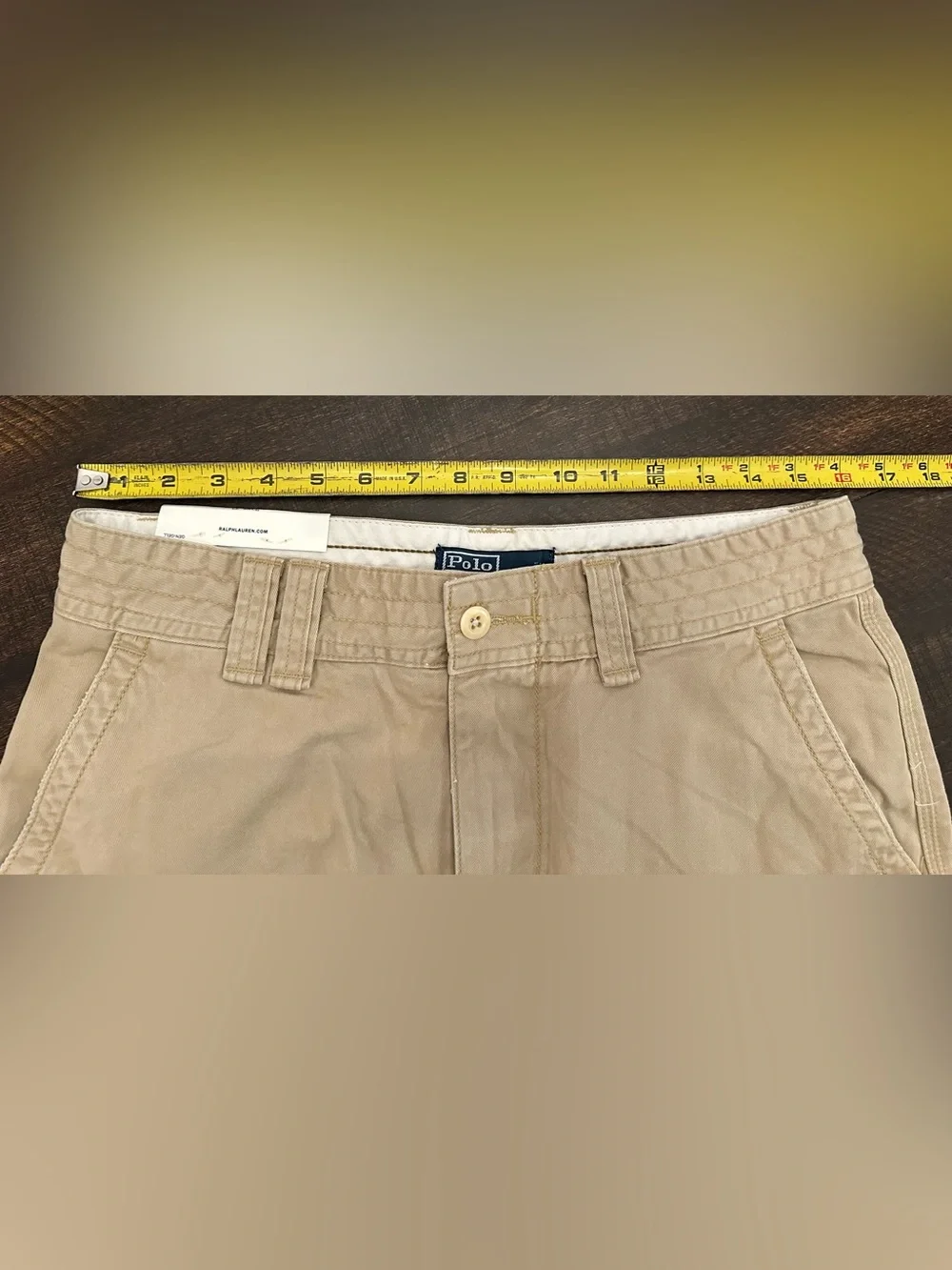 NWT Vintage Polo Ralph Lauren Classic Fit Gellar Cargo Shorts Khaki-Size 32